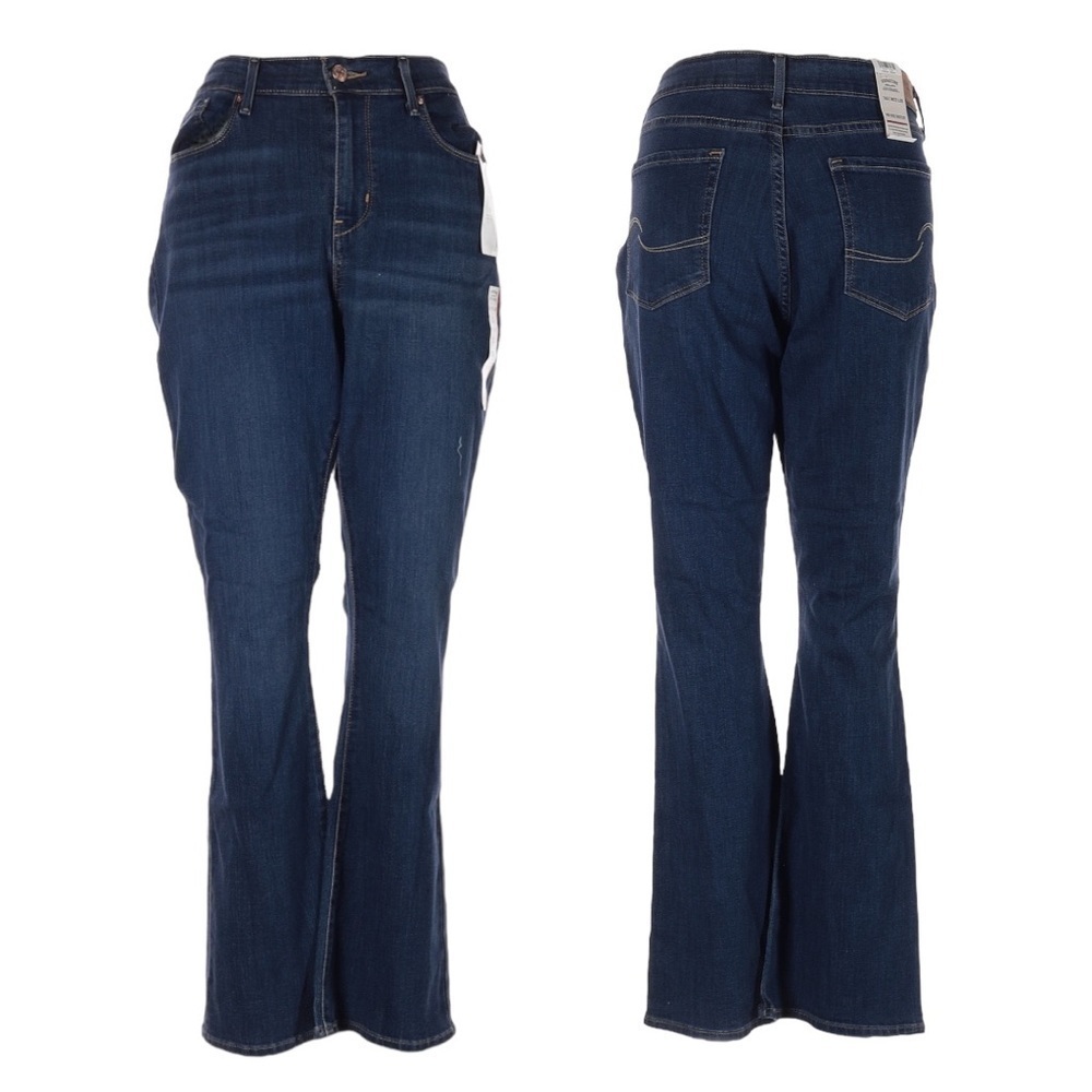 Levi Strauss Mid Rise Stretch Dark Wash Bootcut Jeans Size 16S NWT